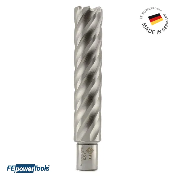 Broca hueca anular extra larga FE 110 HSS de FE Powertools para taladros magnéticos